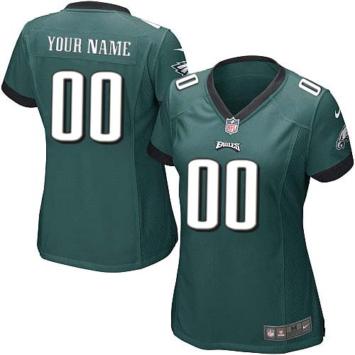 Nike Philadelphia Eagles Customized Midnight Green Stitched Women's NFL Jersey